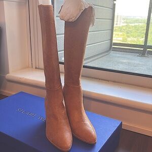 Stuart Weitzman Women's Brown Heeled Boots-Hettie